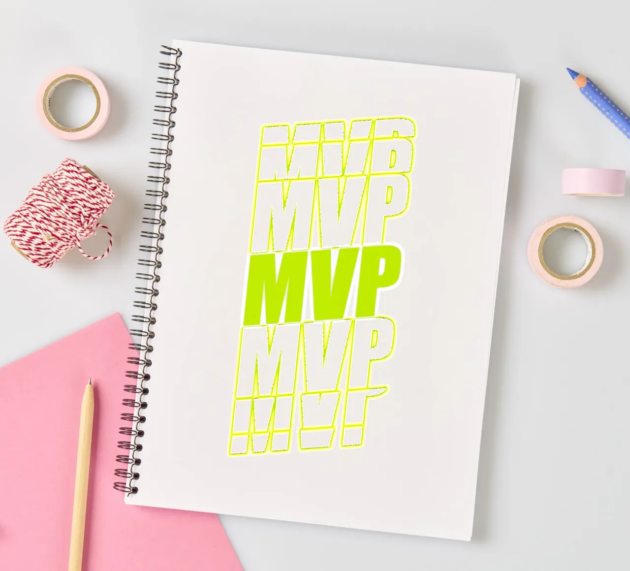MVP Yellow - Most Valuable Player spiral notebook by surfer28