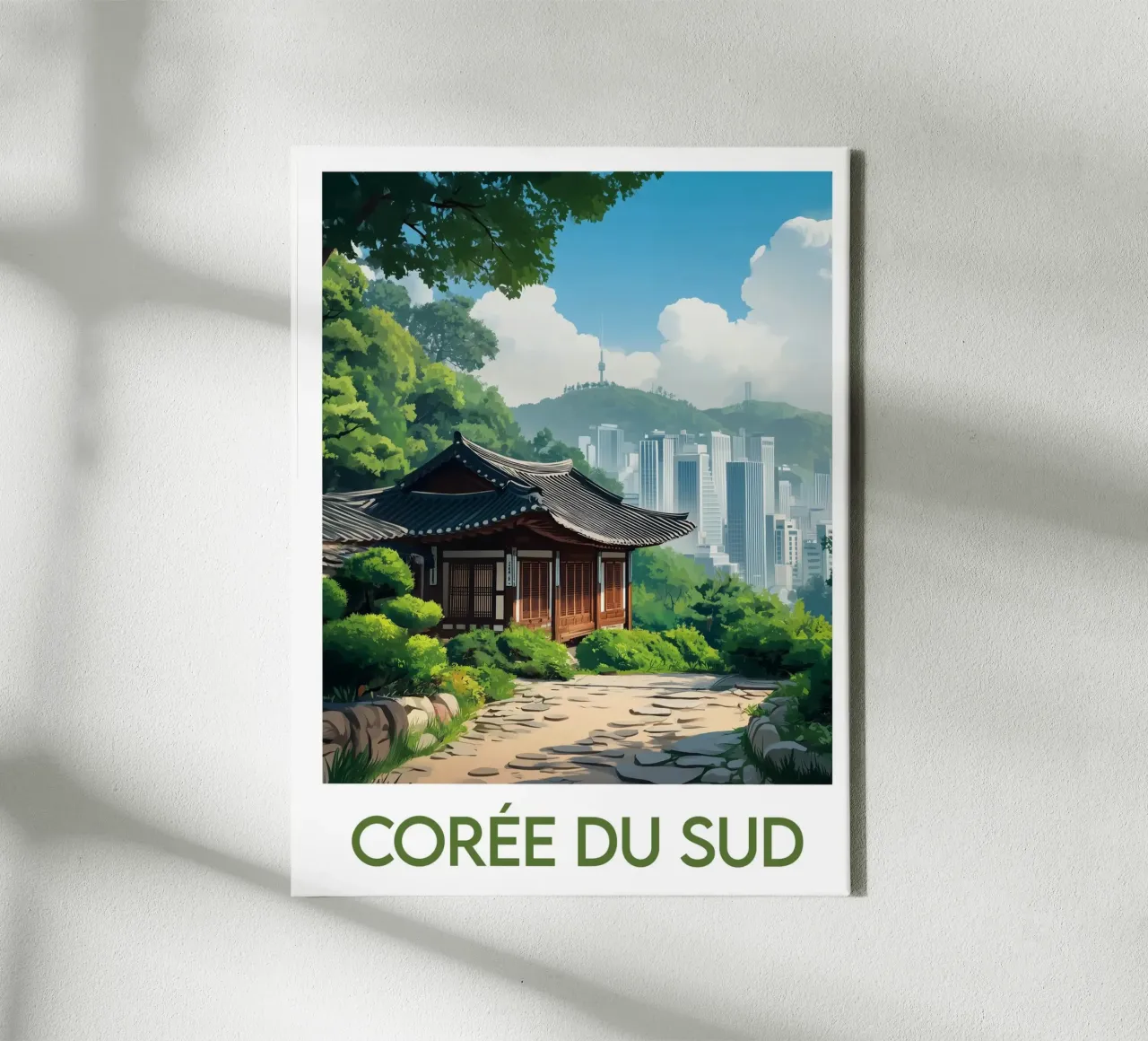 Poster della Corea del Sud tela con Cornice a cassetta da Frame the World