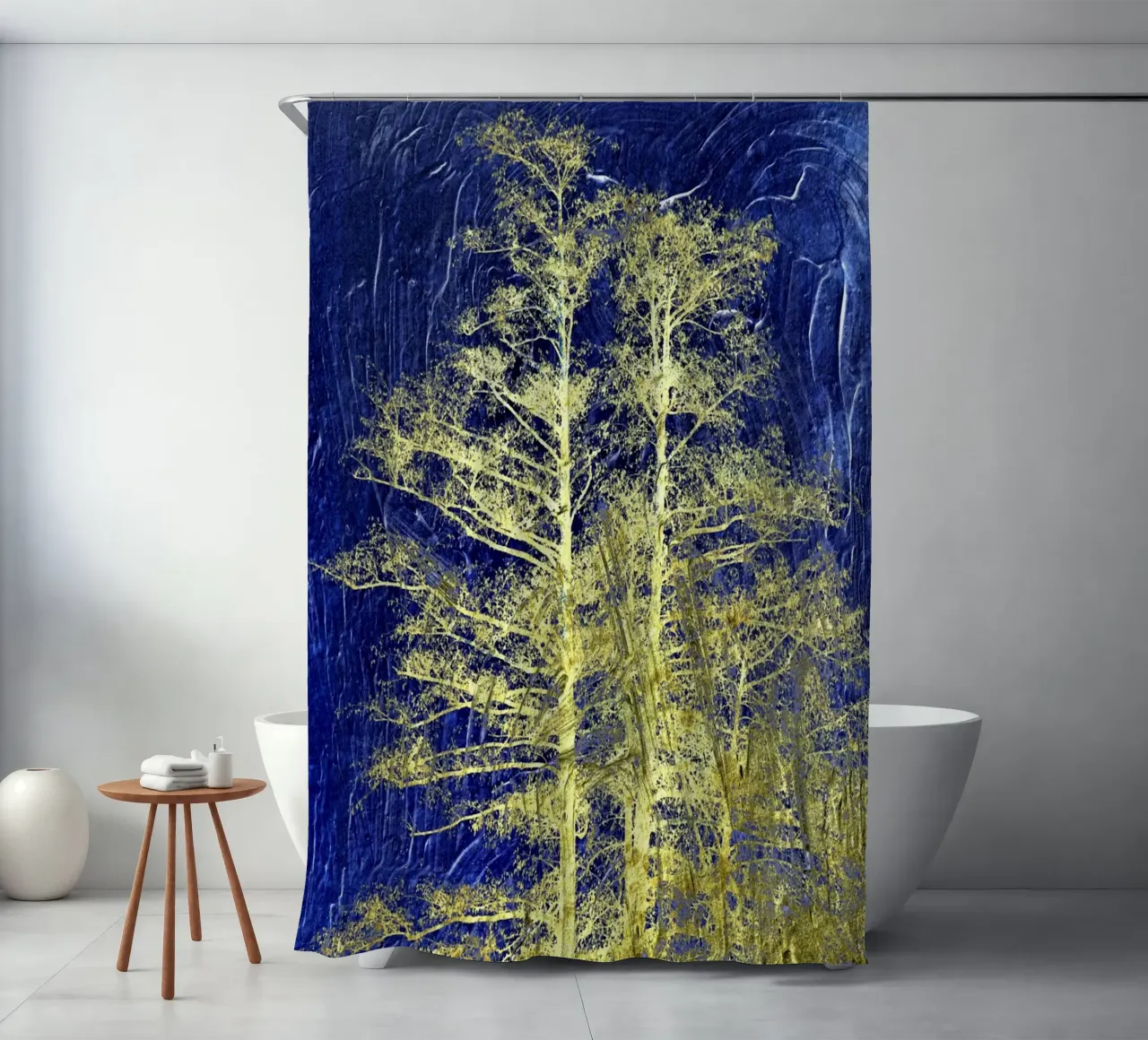 solarisation shower curtain by art0030