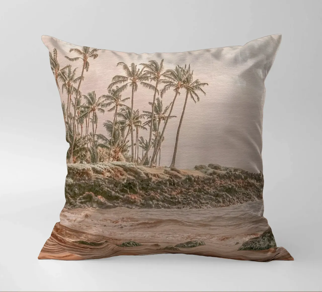 Aloha Hawaii 1 - Beachscape in Maui cuscino da Monika Strigel
