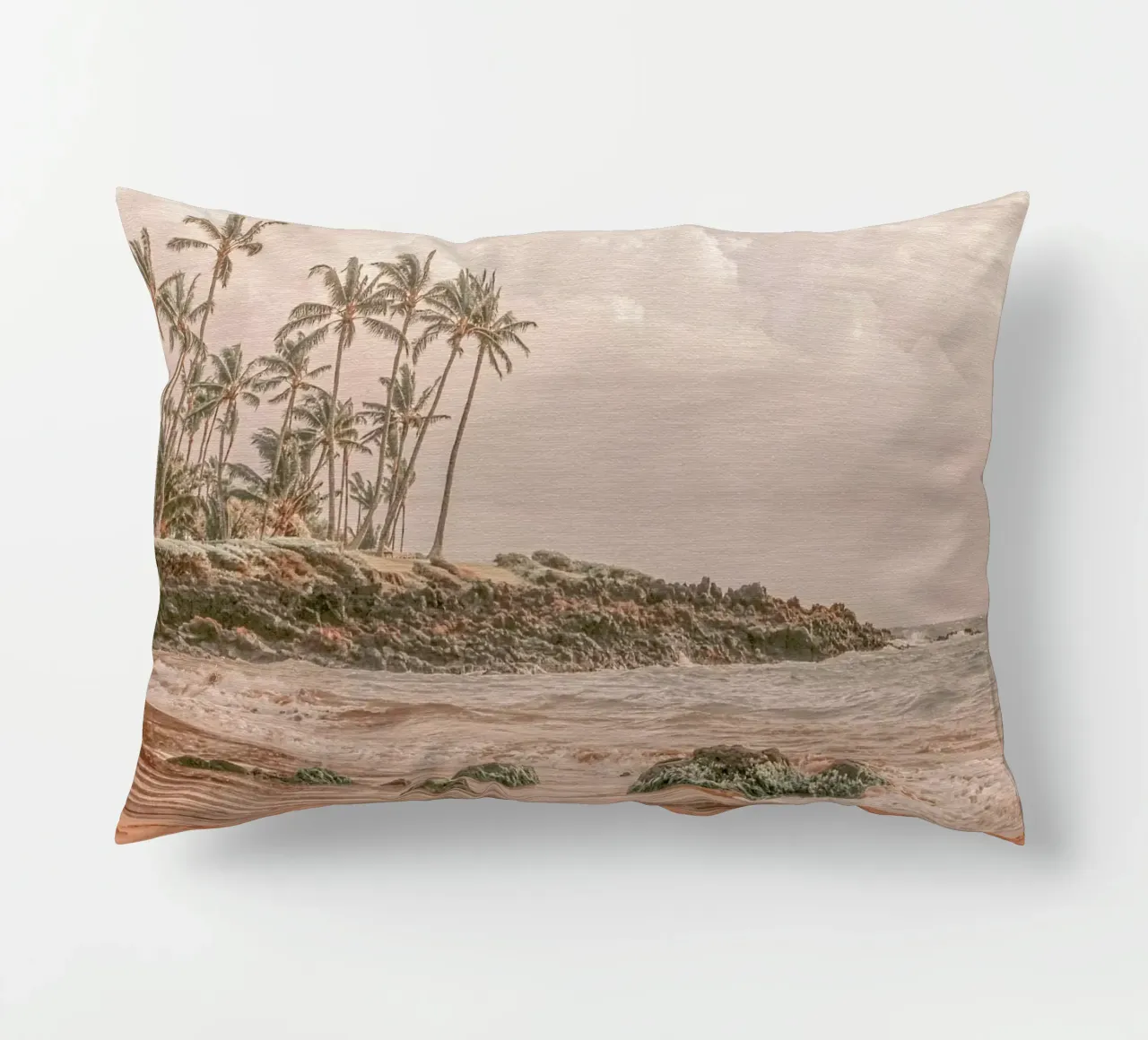 Aloha Hawaii 1 - Beachscape in Maui cuscino da Monika Strigel