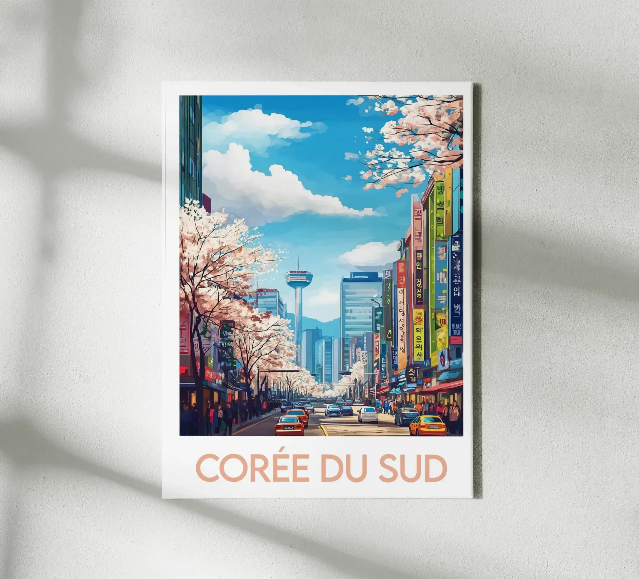 Poster della Corea del Sud tela con Cornice a cassetta da Frame the World