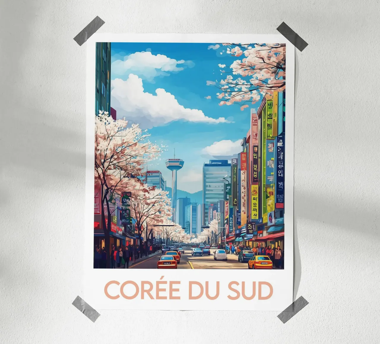 Poster della Corea del Sud carta hahnemühle da Frame the World