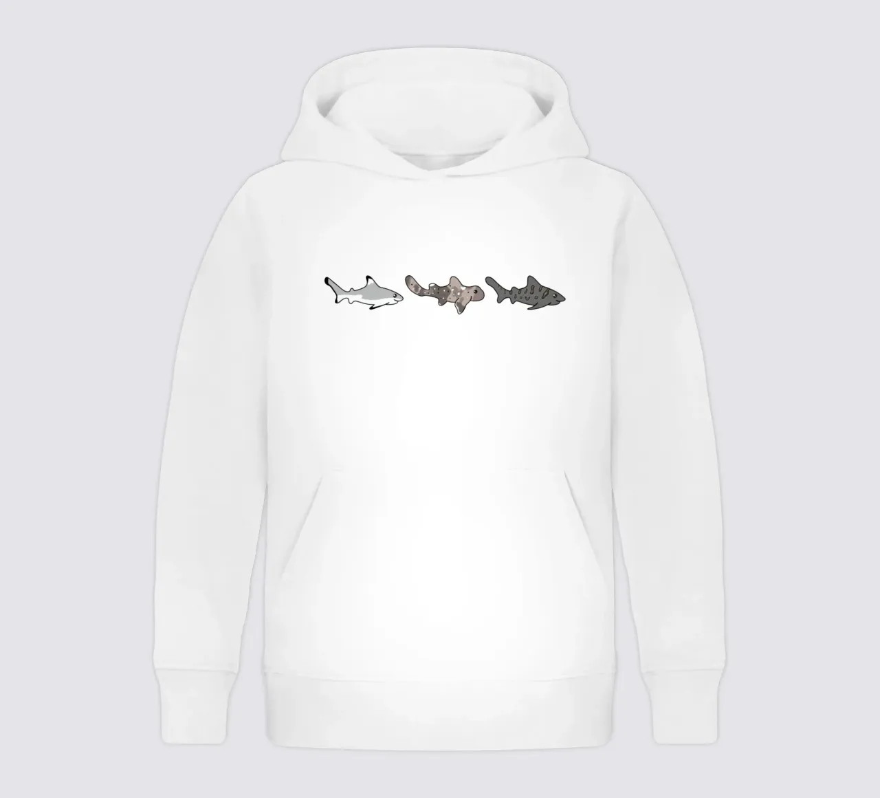 trio di squali dolci felpa bambino con cappuccio da Buntblick