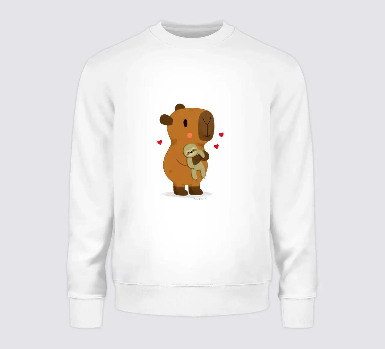 Wasserschwein, das ein Faultier-Plüschtier umarmt Sweatshirt von julianamotzko