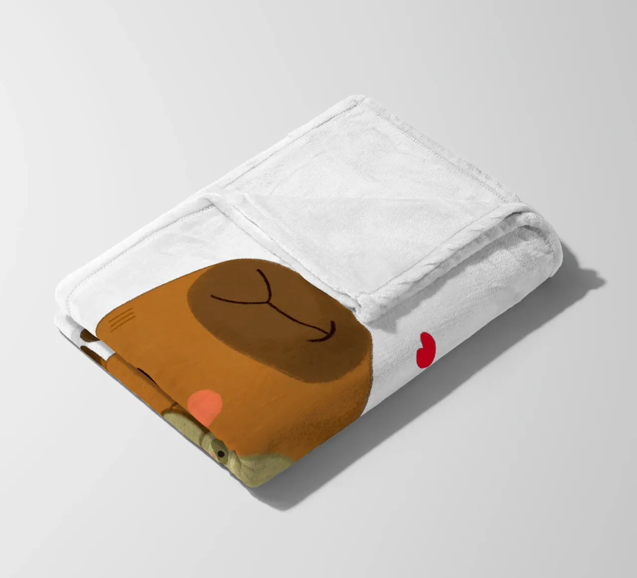 Capybara hugging a sloth plushie toy fleece blanket by julianamotzko