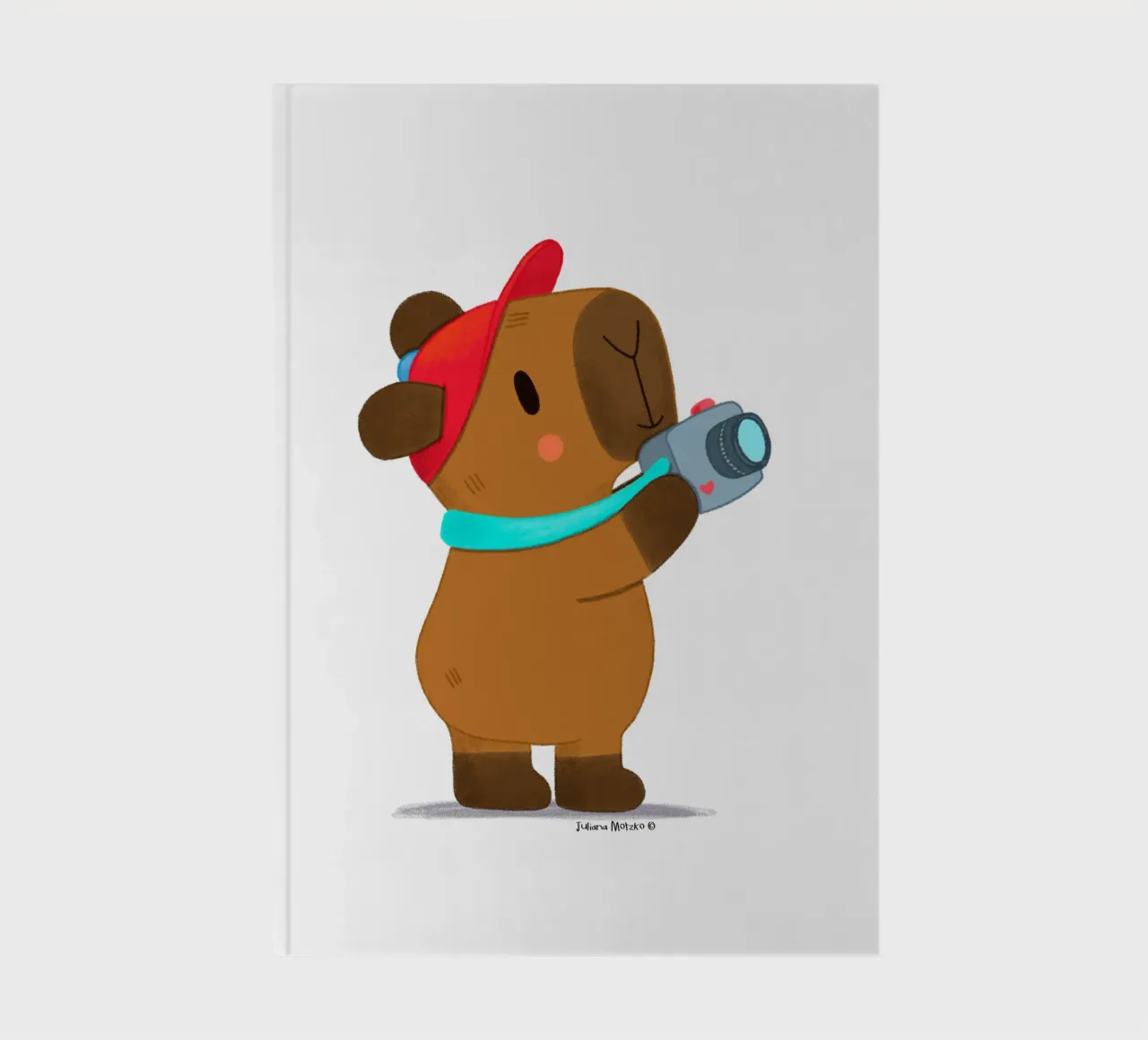 Capybara with cap and camera touristing notebook by julianamotzko