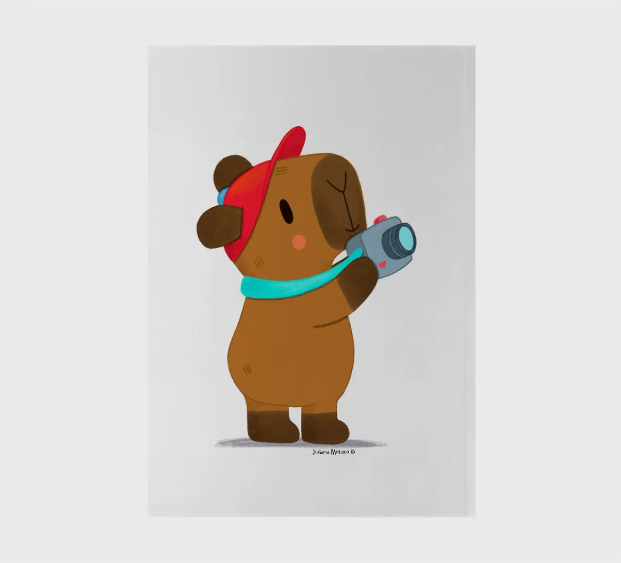 Capybara with cap and camera touristing notebook by julianamotzko