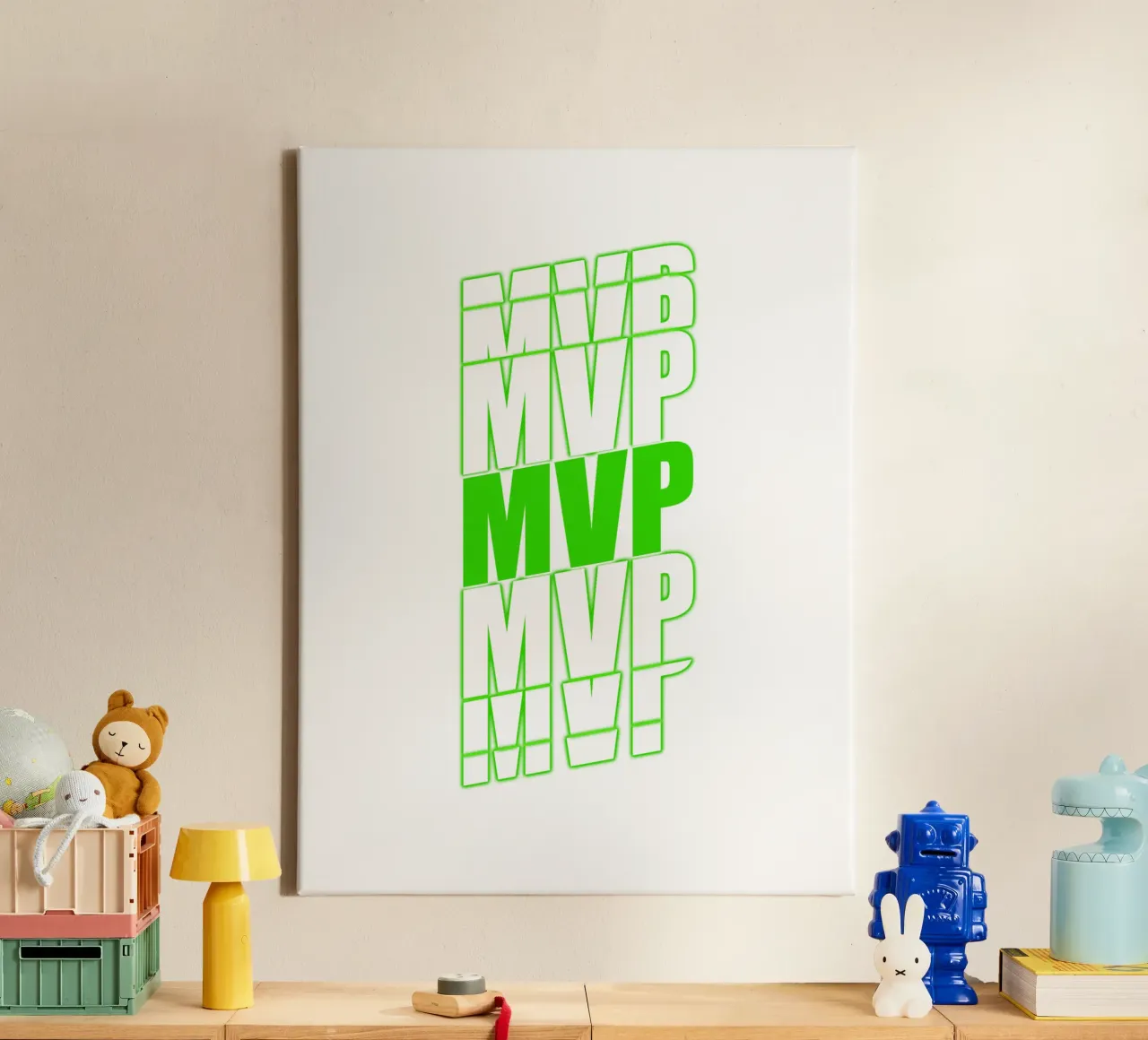 MVP Verde - Giocatore più prezioso tela con Cornice a cassetta da surfer28
