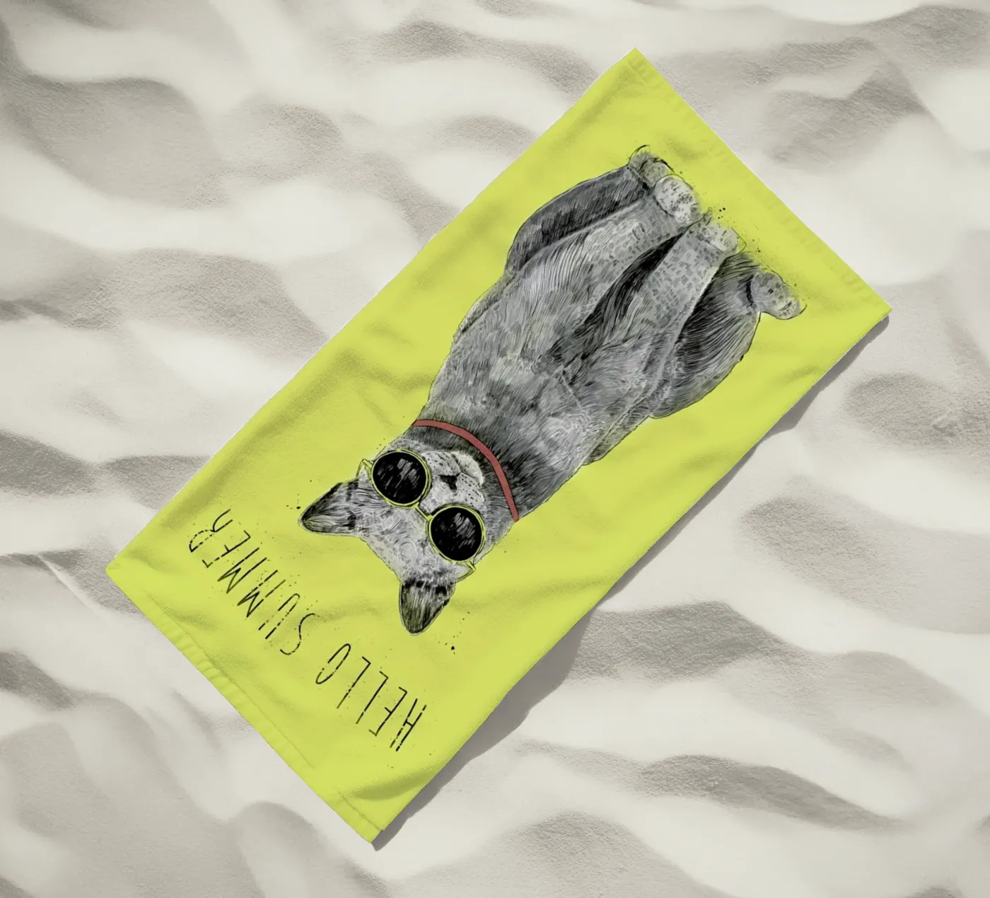 Hello Summer 2 strandhanddoek van Balazs Solti