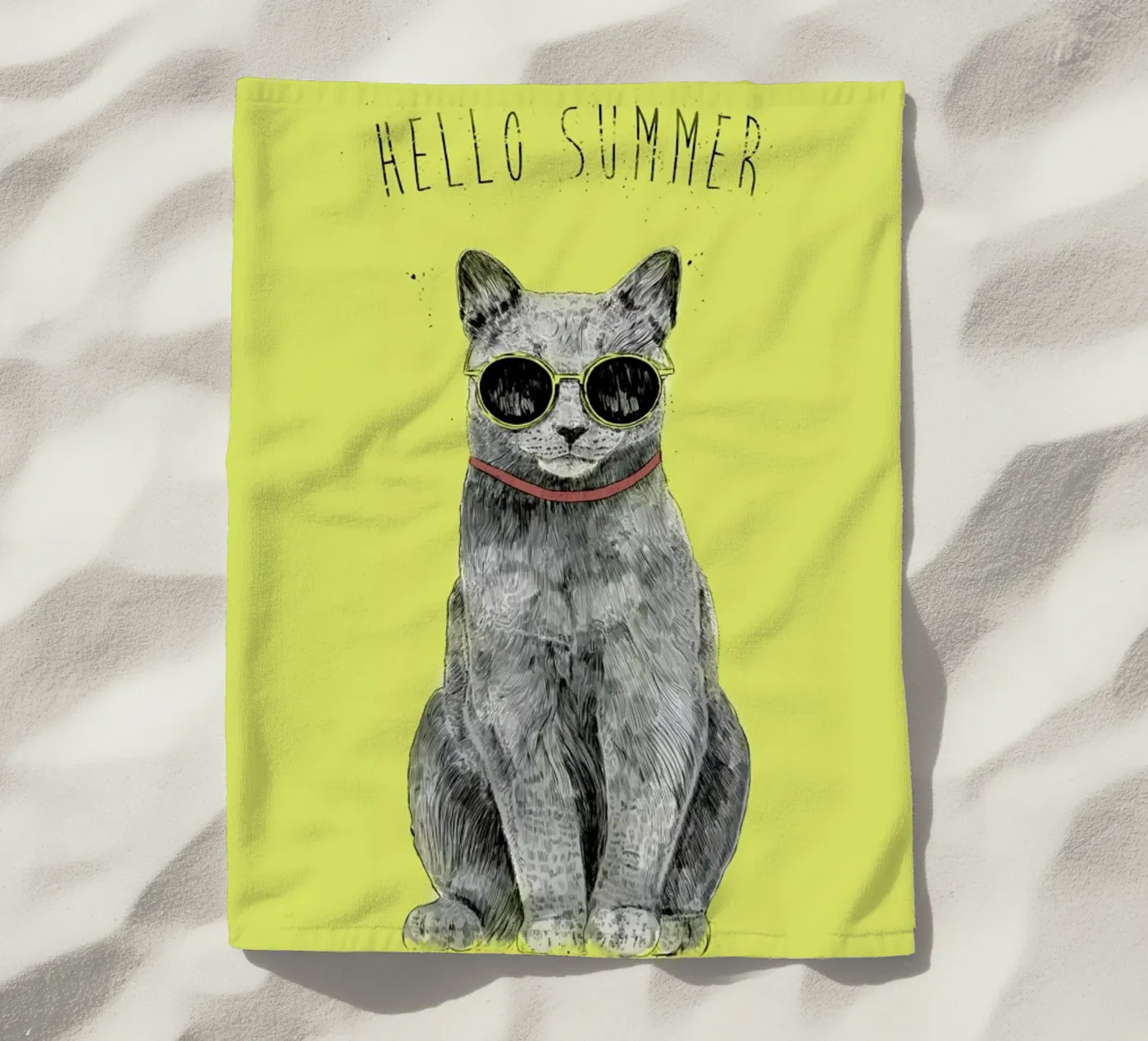 Hello Summer 2 strandhanddoek van Balazs Solti