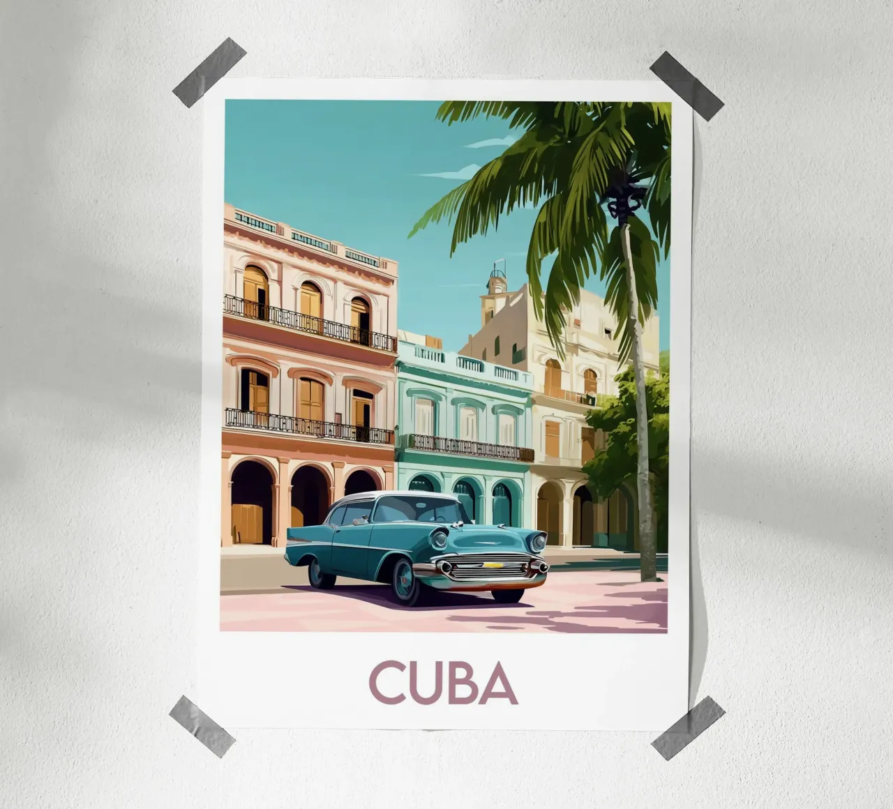 Affiche Cuba poster con telaio in legno da Frame the World