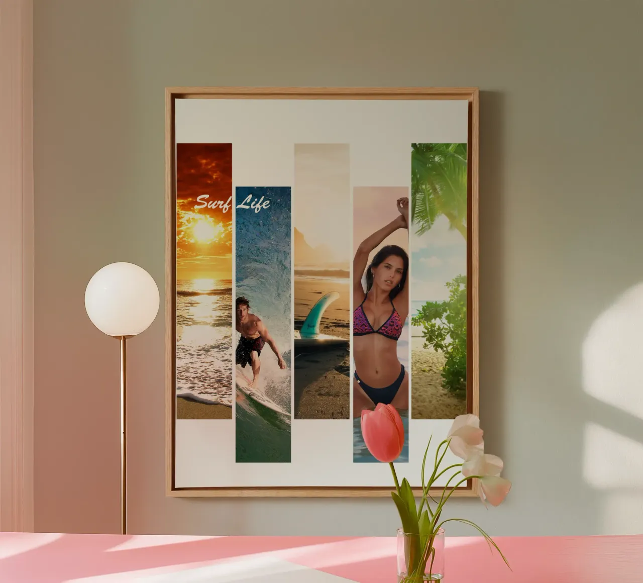 Surf Strips 1 - Surf Life canvas with Floater frame by surfer28