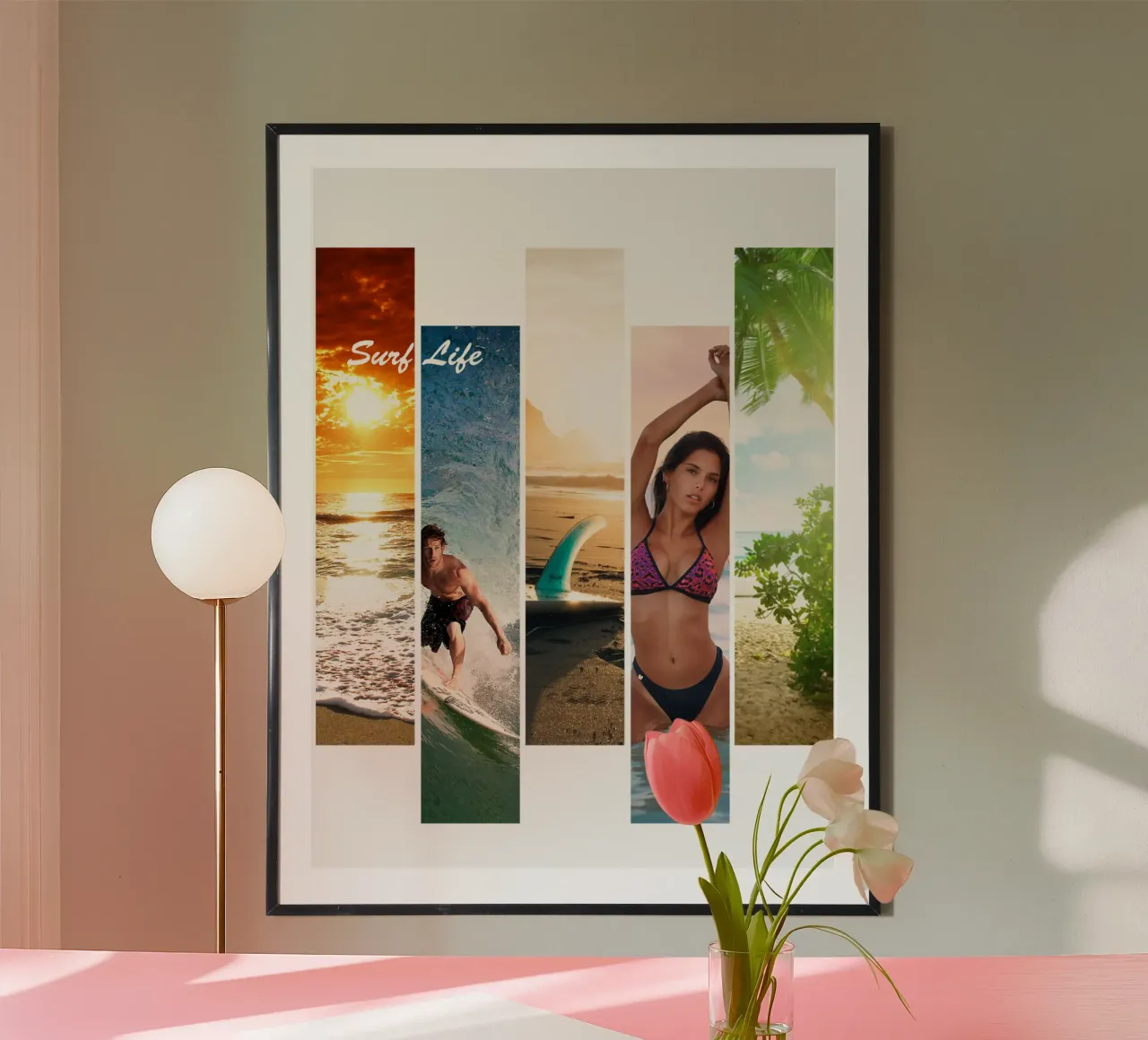 Strisce di surf 1 - Surf Life poster con telaio in plastica da surfer28