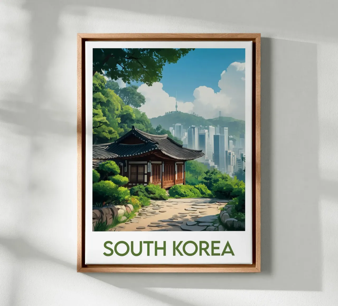 Poster della Corea del Sud tela con Cornice a cassetta da Frame the World