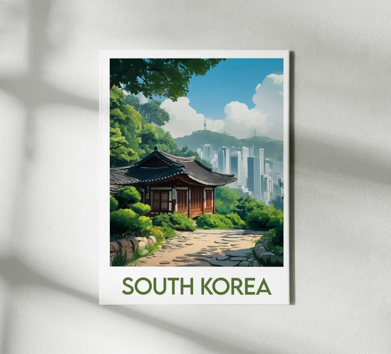 Poster della Corea del Sud tela con Cornice a cassetta da Frame the World