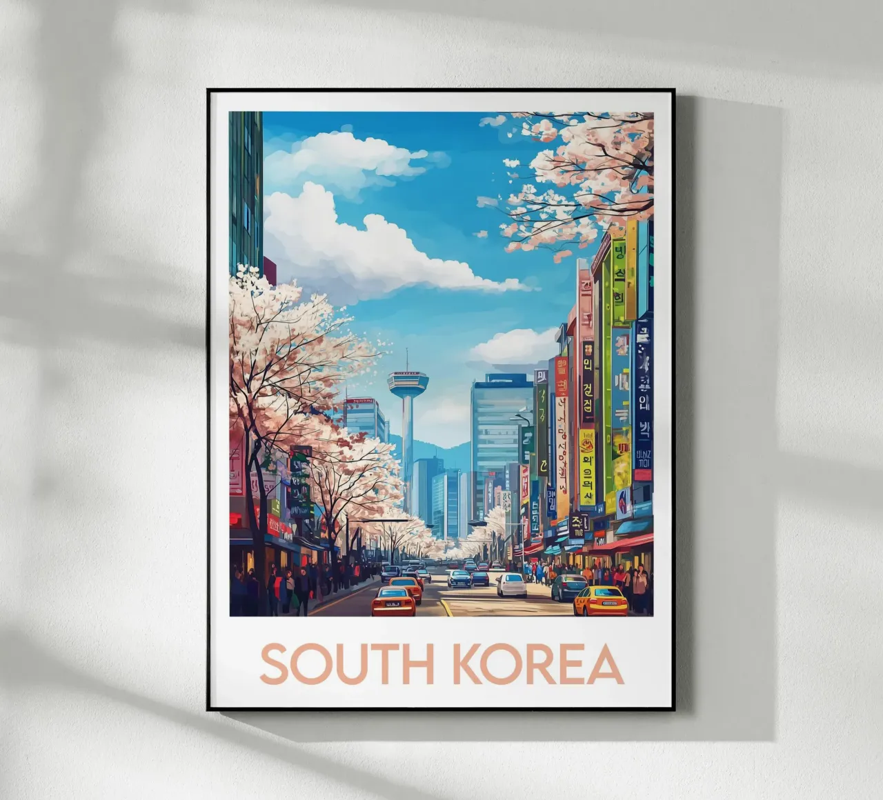 Poster della Corea del Sud plexiglass da Frame the World