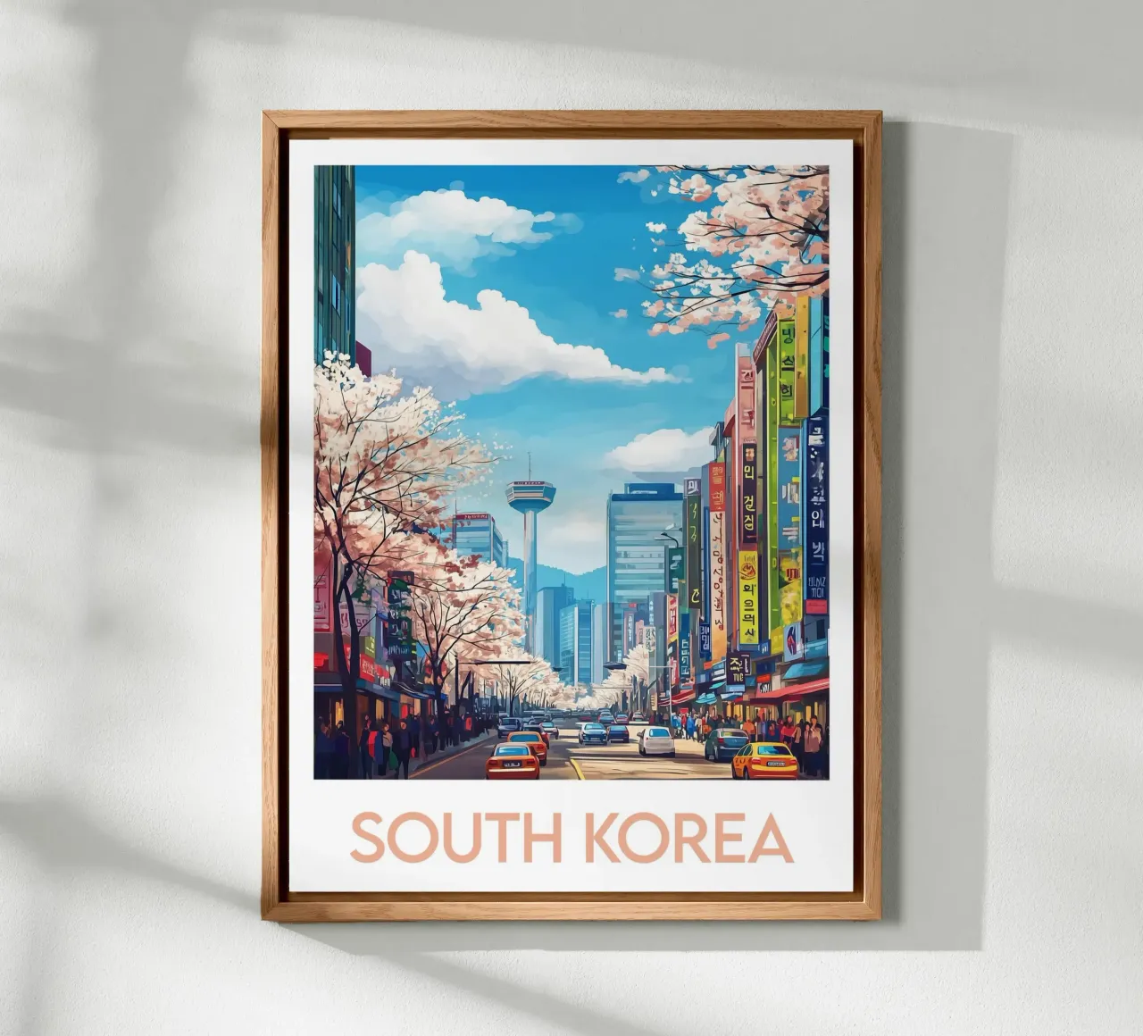 Poster della Corea del Sud alluminio dibond da Frame the World