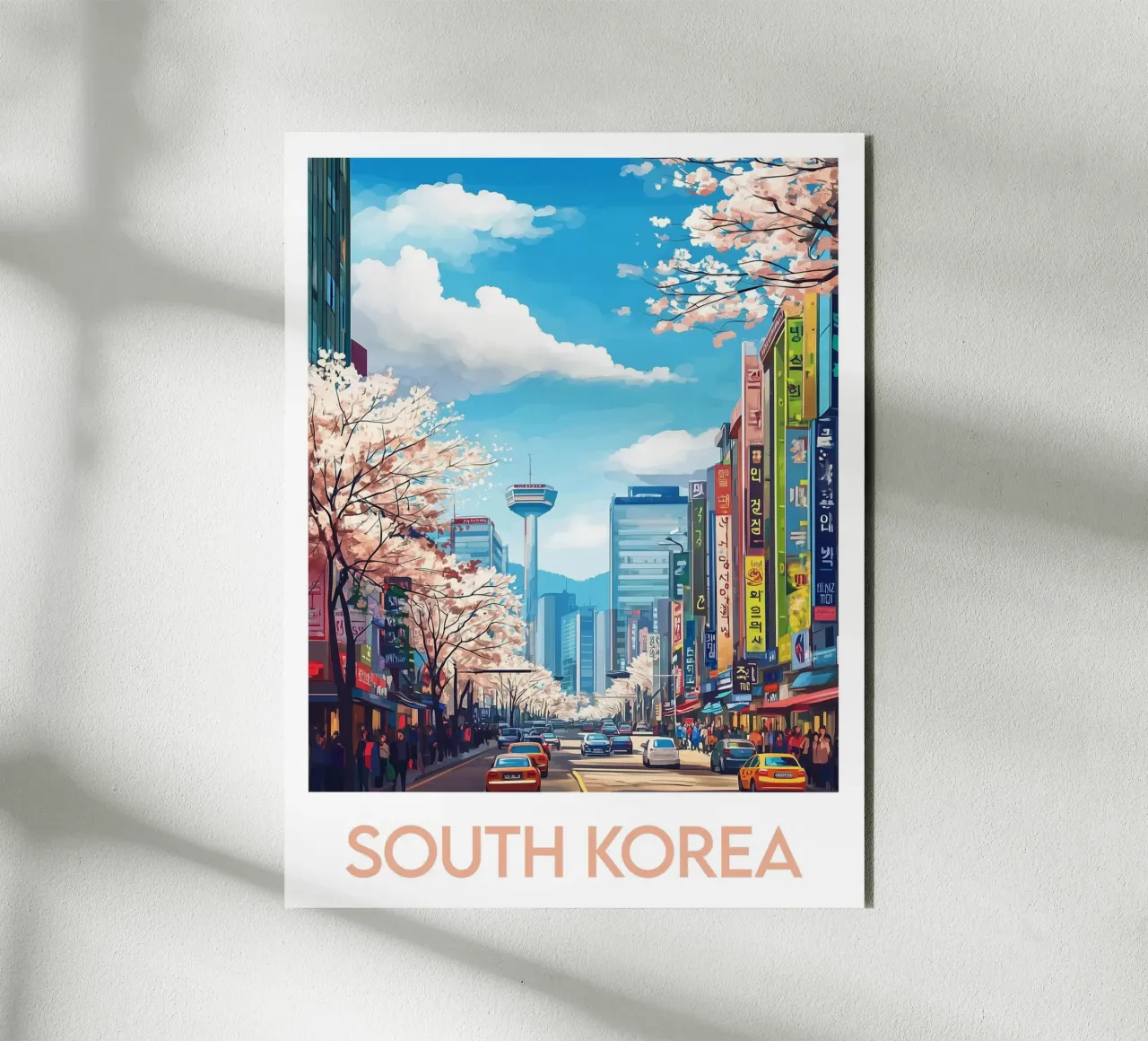Poster della Corea del Sud alluminio dibond da Frame the World