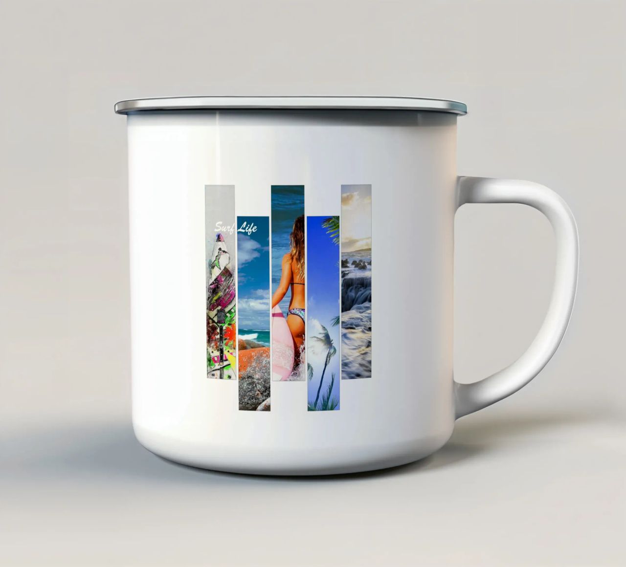 Strisce di surf 2 - Surf Life tazza in smalto da surfer28