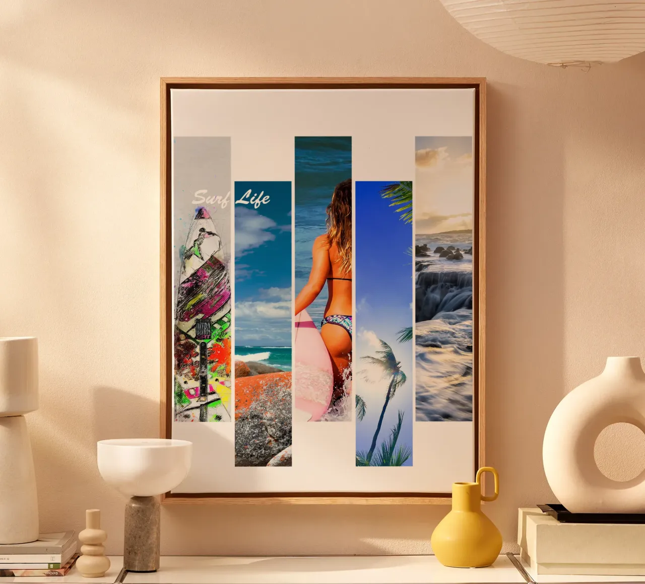 Strisce di surf 2 - Surf Life tela con Cornice a cassetta da surfer28
