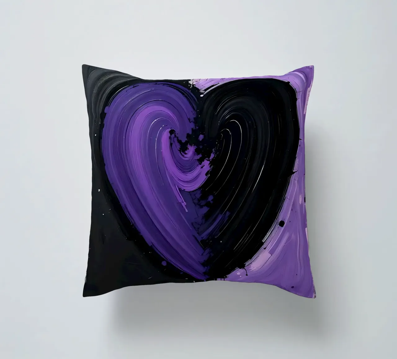 cuore_nero_viola_3 cuscino da Pink- und LoveArt by LK