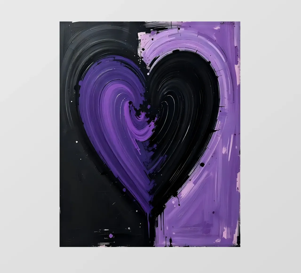 cuore_nero_viola_3 telo in pvc da Pink- und LoveArt by LK