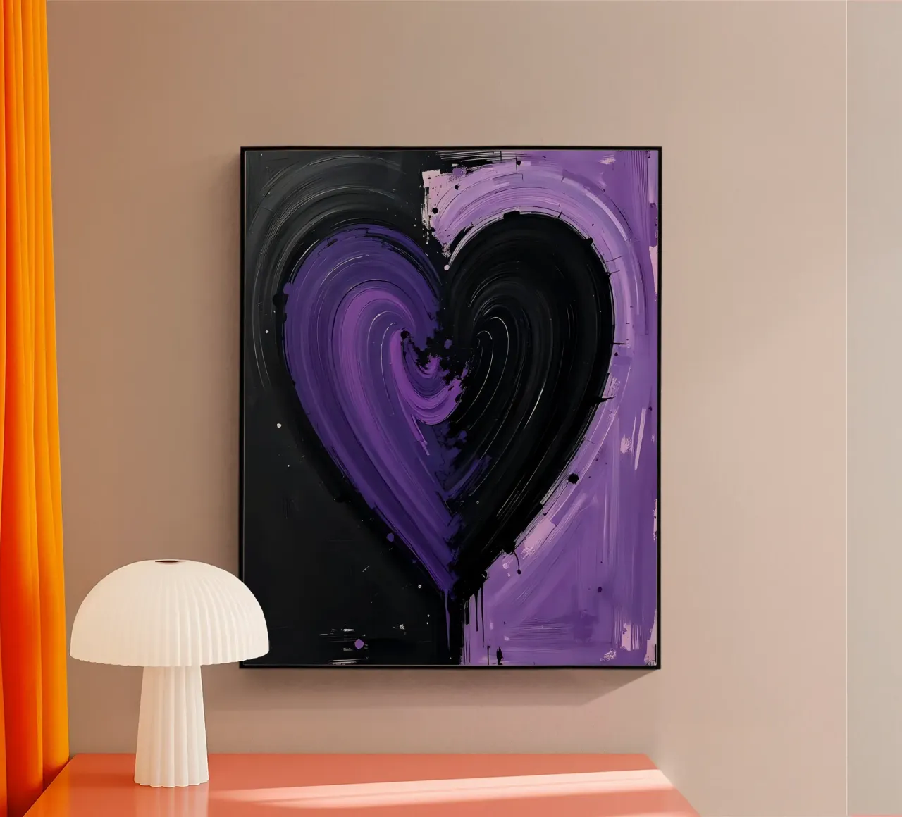 cuore_nero_viola_3 plexiglass da Pink- und LoveArt by LK