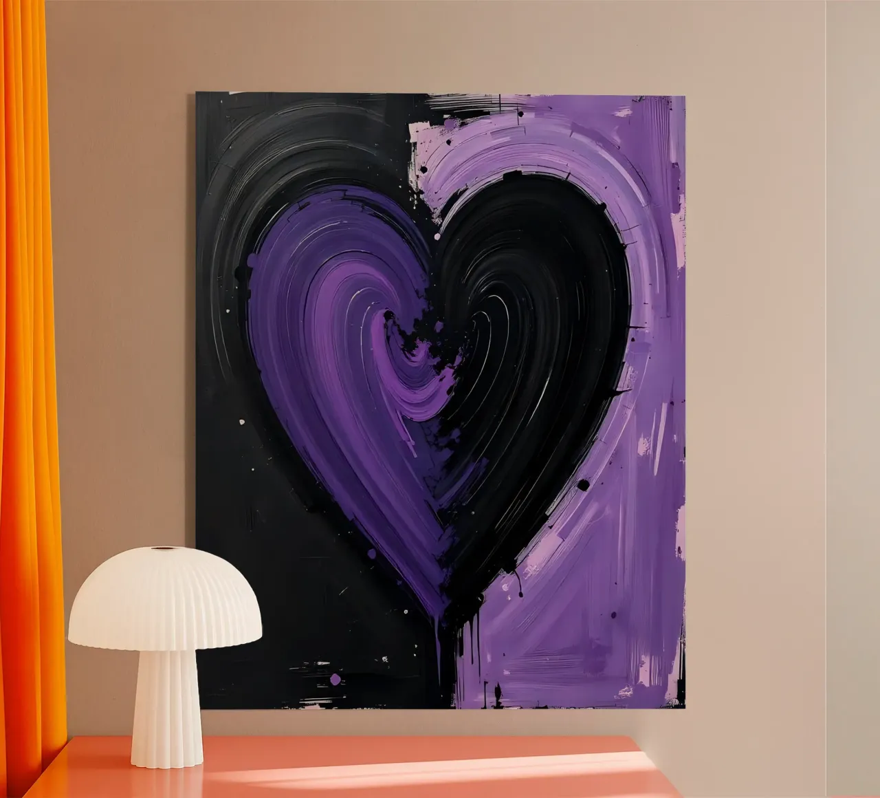 cuore_nero_viola_3 plexiglass da Pink- und LoveArt by LK