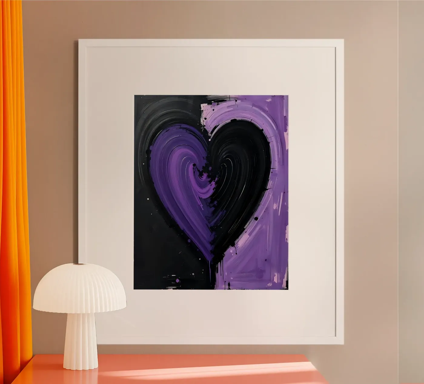 heart_black_purple_3 poster da Pink- und LoveArt by LK