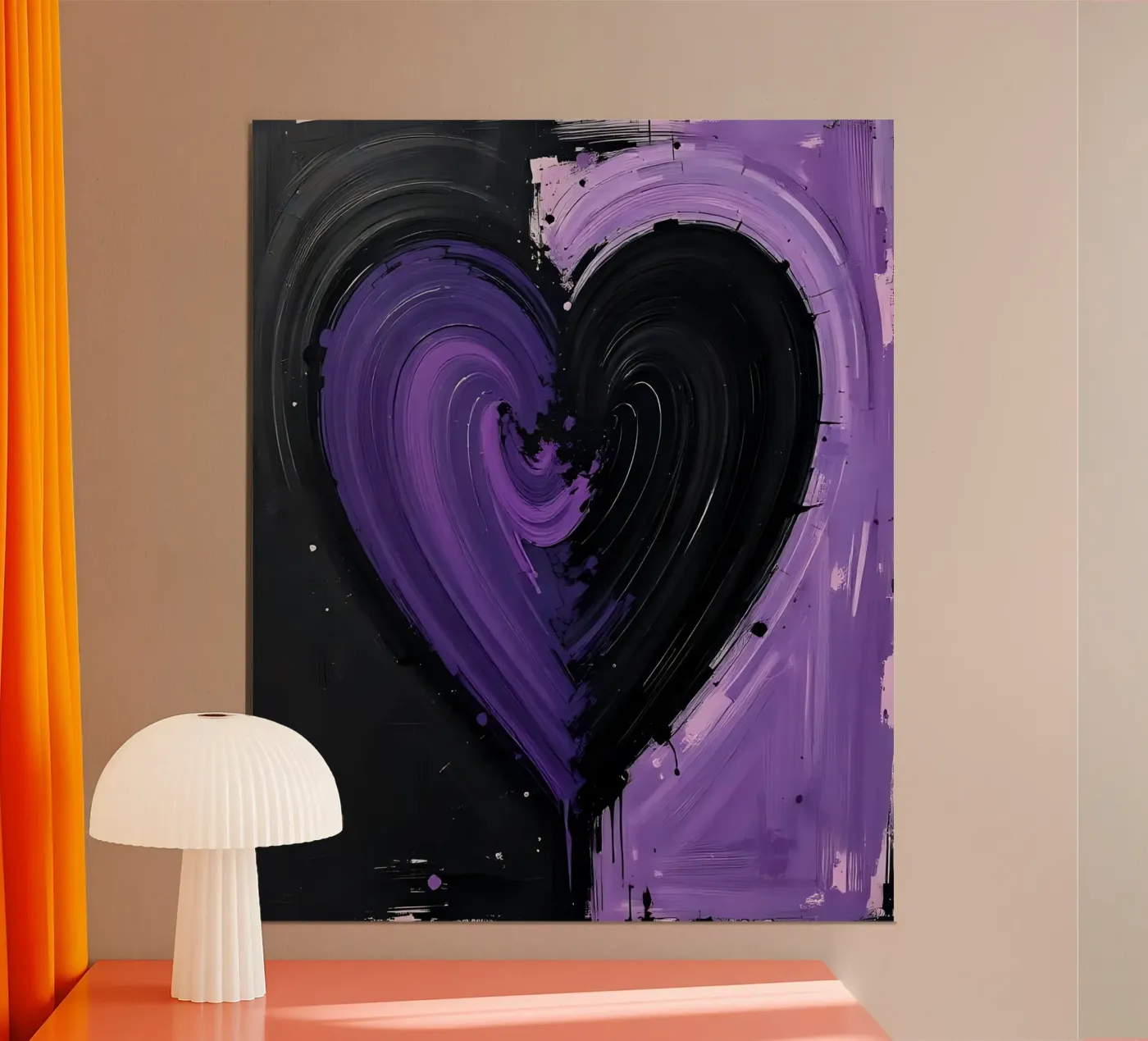 heart_black_purple_3 poster da Pink- und LoveArt by LK