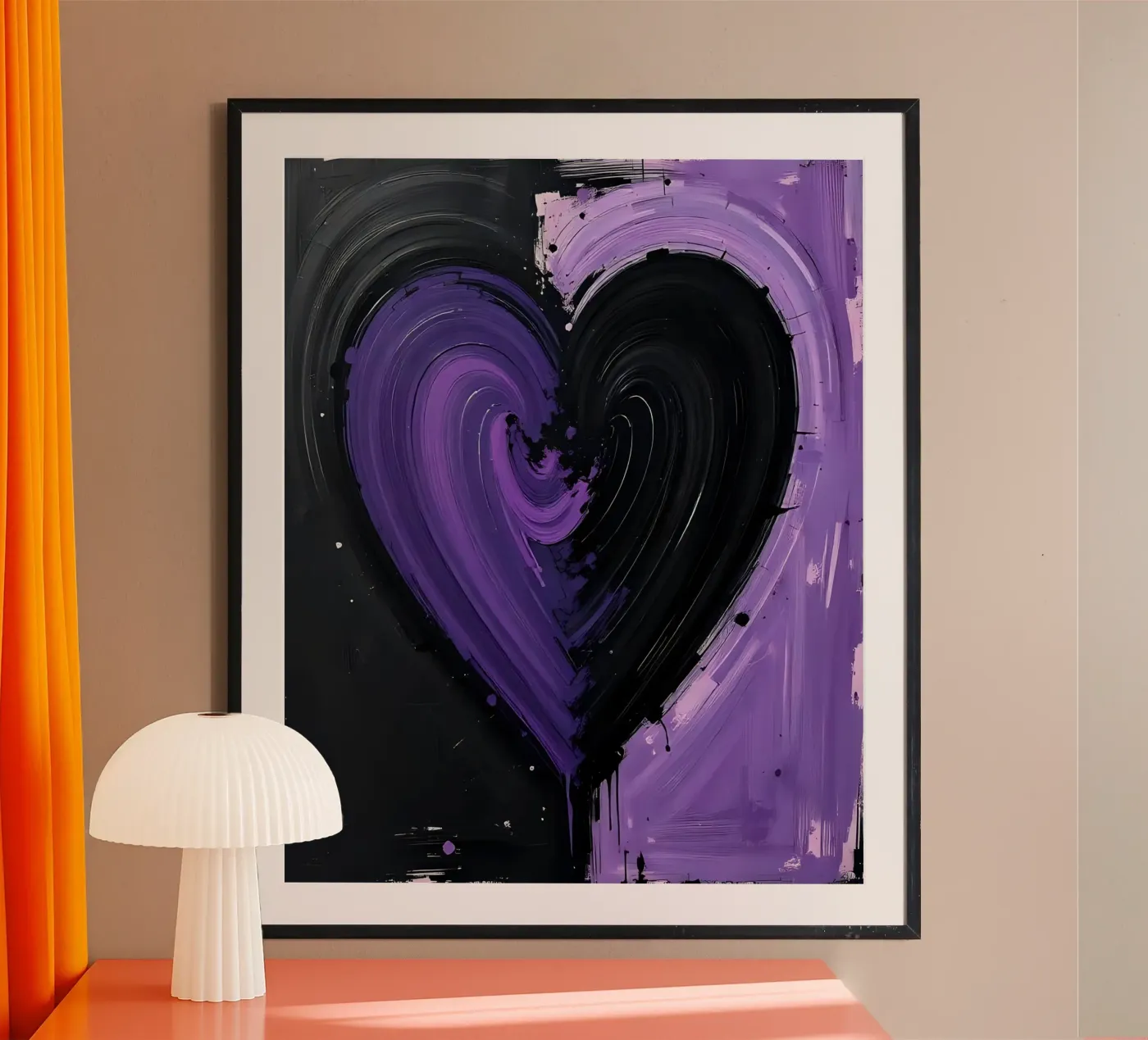 heart_black_purple_3 poster da Pink- und LoveArt by LK
