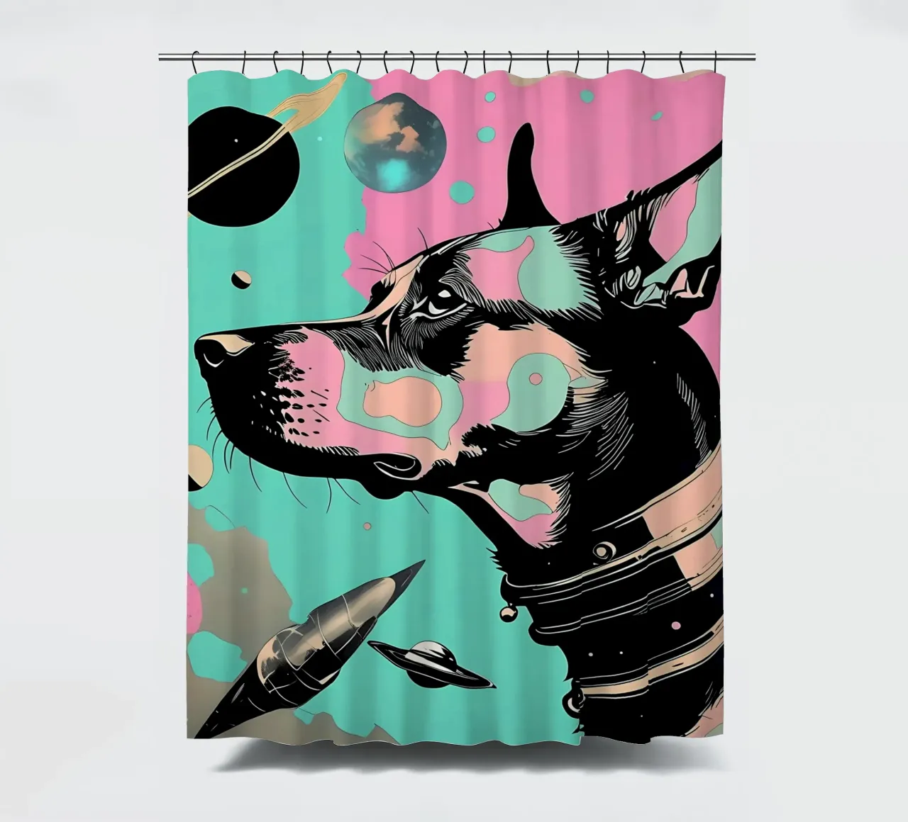 Stile_cane_D_3 tenda da doccia da Tierisch bunt by LK