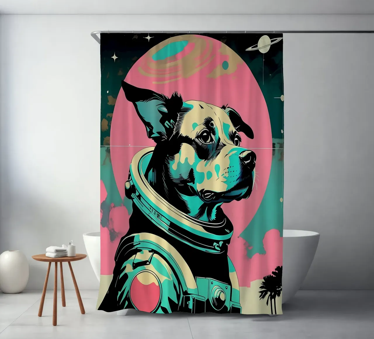 Stile_cane_D_4 tenda da doccia da Tierisch bunt by LK