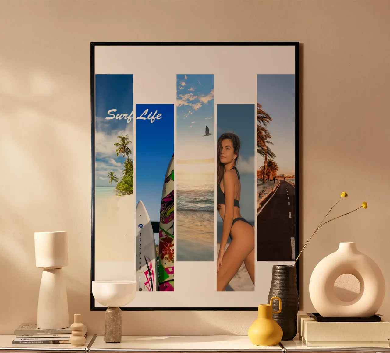 Strisce di surf 4 - Surf Life poster con telaio in plastica da surfer28