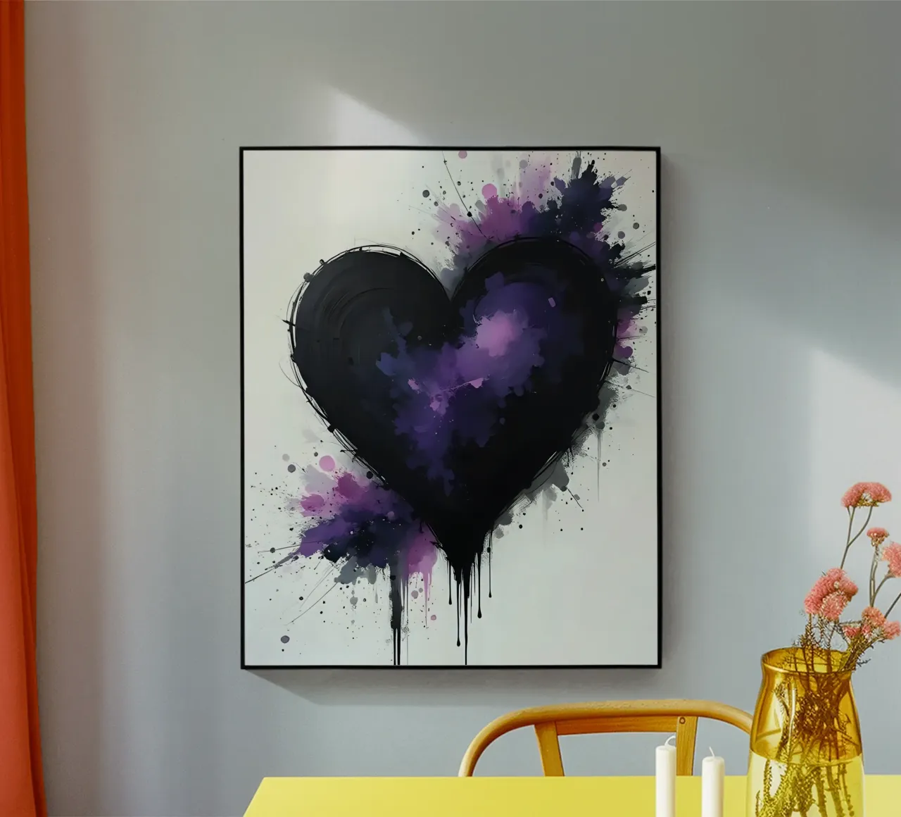 cuore_nero_viola_4 plexiglass da Pink- und LoveArt by LK