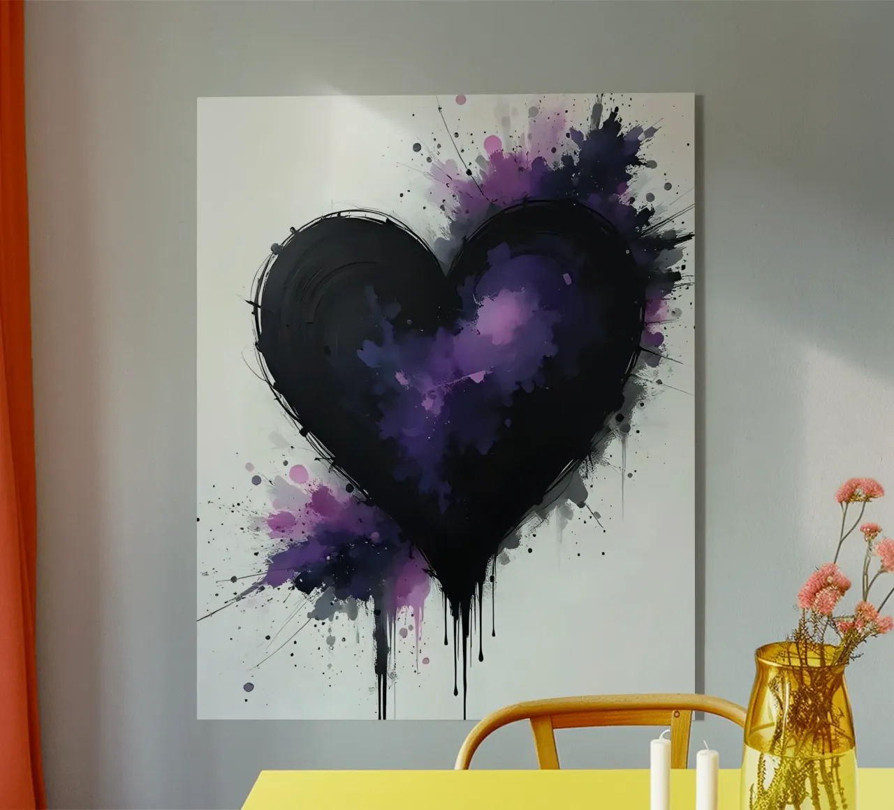 cuore_nero_viola_4 plexiglass da Pink- und LoveArt by LK