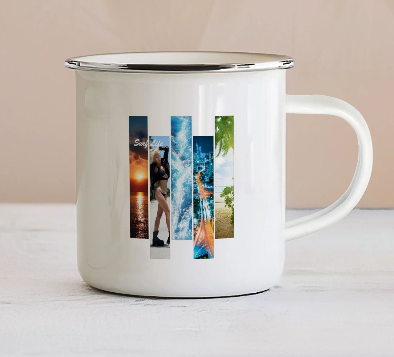 Strisce di surf 5 - Surf Life tazza in smalto da surfer28