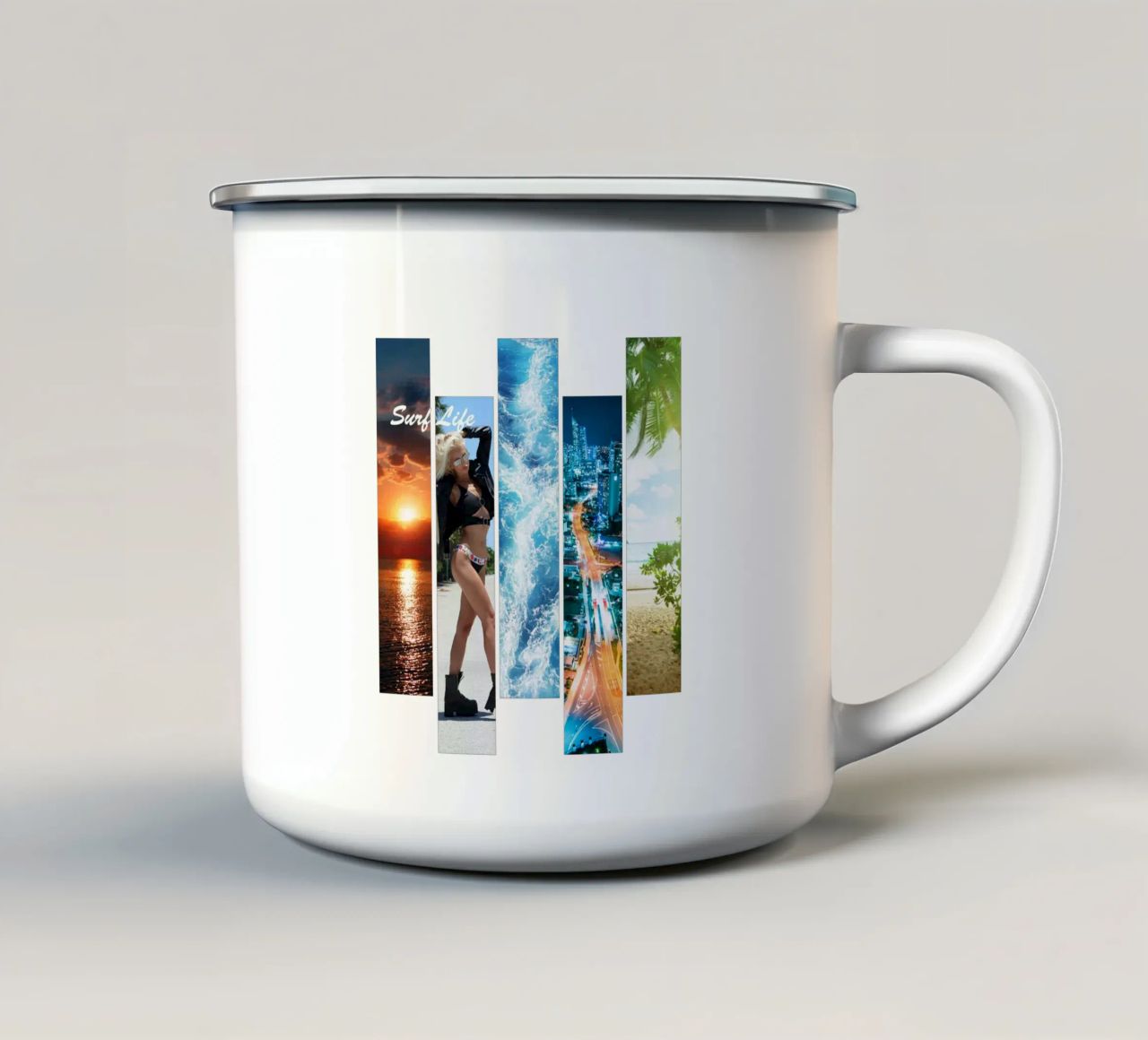 Strisce di surf 5 - Surf Life tazza in smalto da surfer28