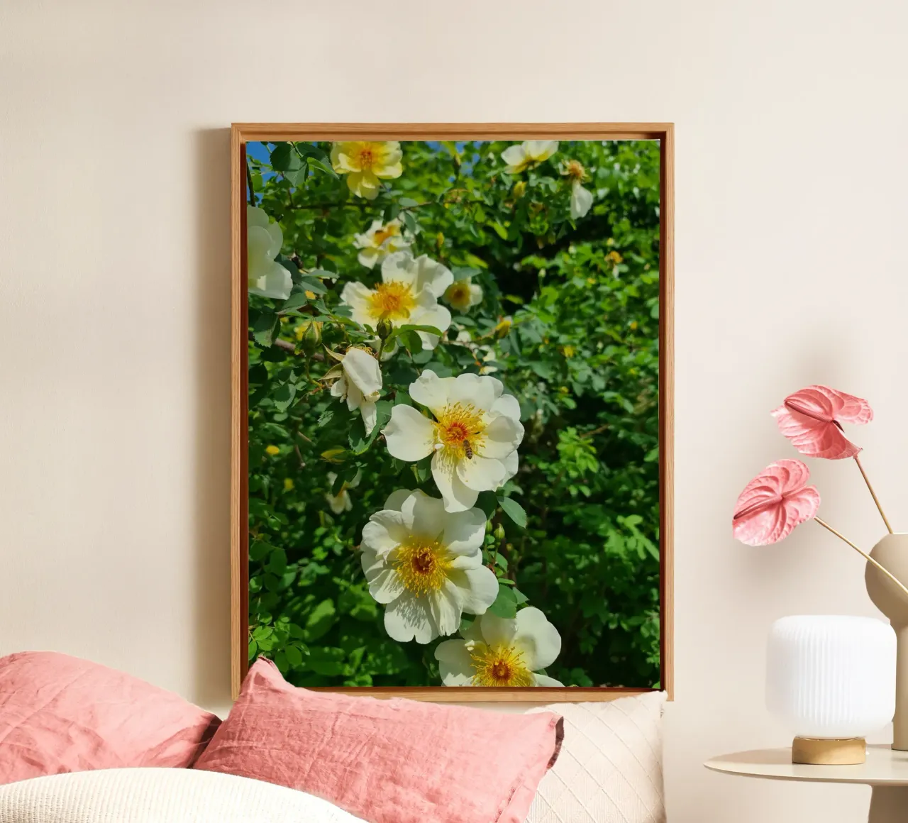 Ape e fiore tela con Cornice a cassetta da Buntblick