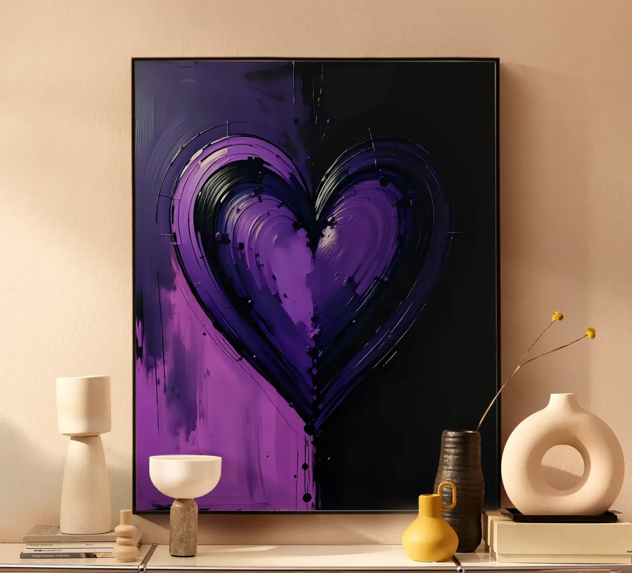 cuore_viola_nero_5 plexiglass da Pink- und LoveArt by LK