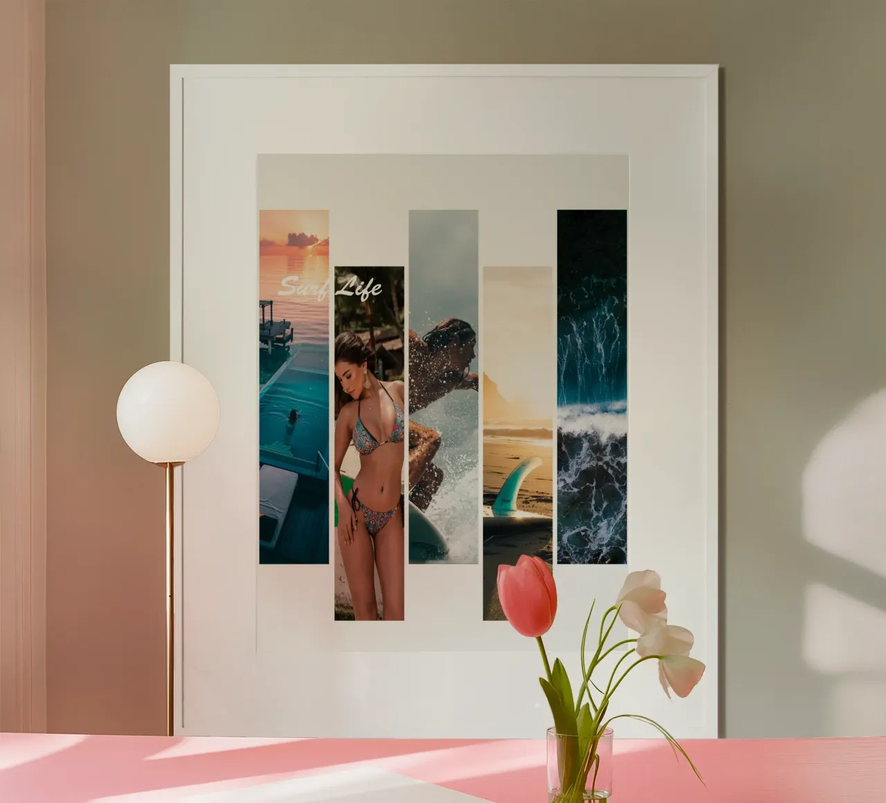 Strisce di surf 6 - Surf Life poster con telaio in alluminio da surfer28