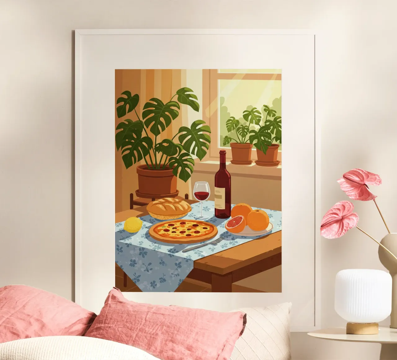Pizza fresca poster con telaio in plastica da Art Center