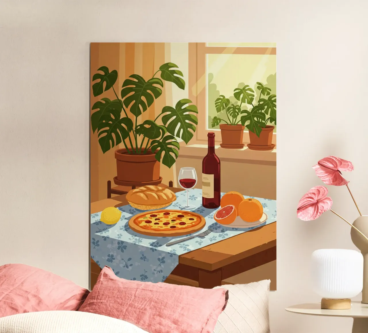 Pizza fresca poster con telaio in plastica da Art Center