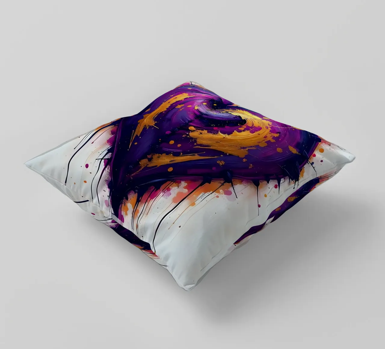 Herz_lila_gold_4 cuscino da Pink- und LoveArt by LK