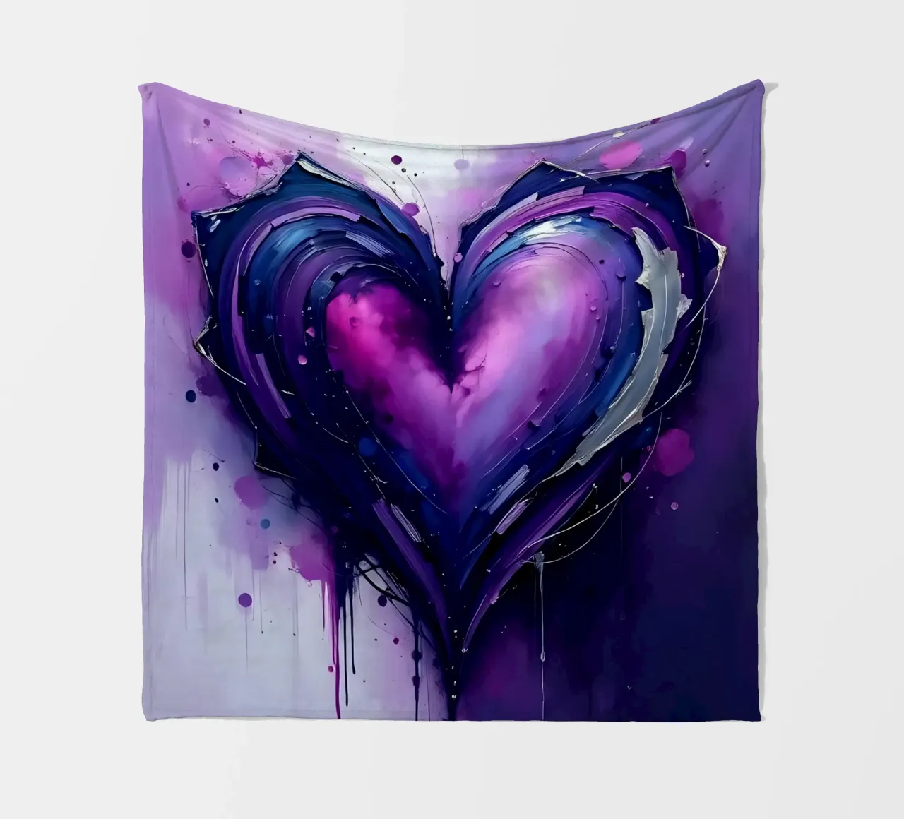 cuore_viola_argento_1 coperta in pile da Pink- und LoveArt by LK