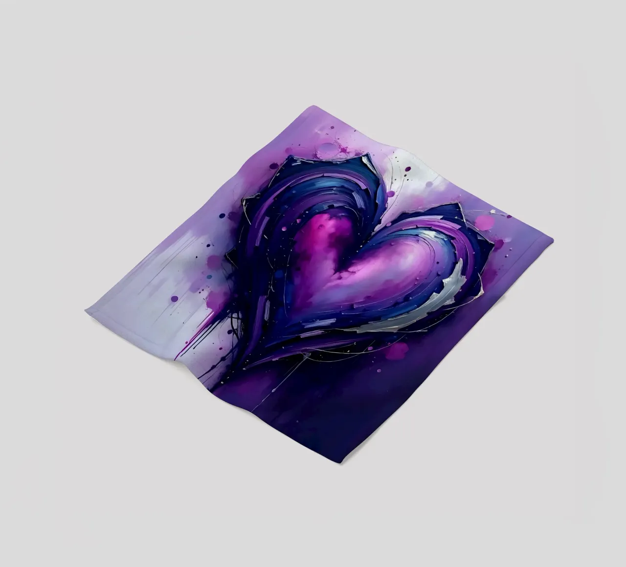 cuore_viola_argento_1 coperta in pile da Pink- und LoveArt by LK