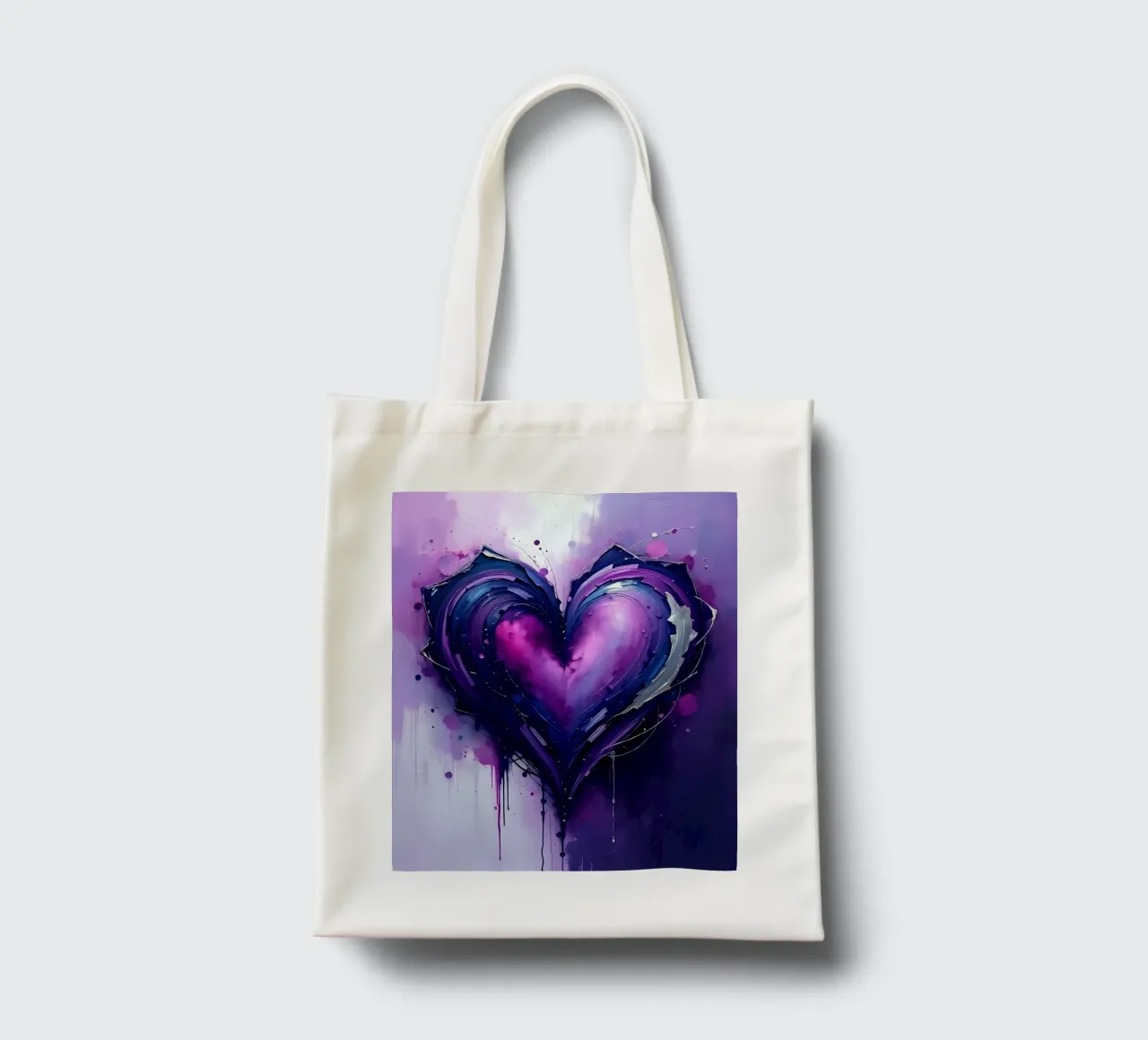 cuore_viola_argento_1 borsa in juta da Pink- und LoveArt by LK
