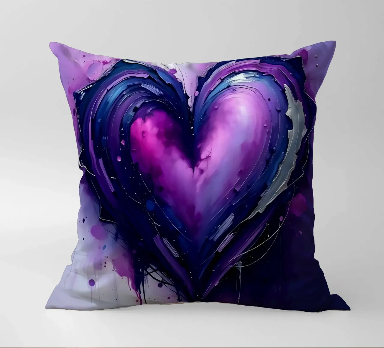 cuore_viola_argento_1 cuscino da Pink- und LoveArt by LK