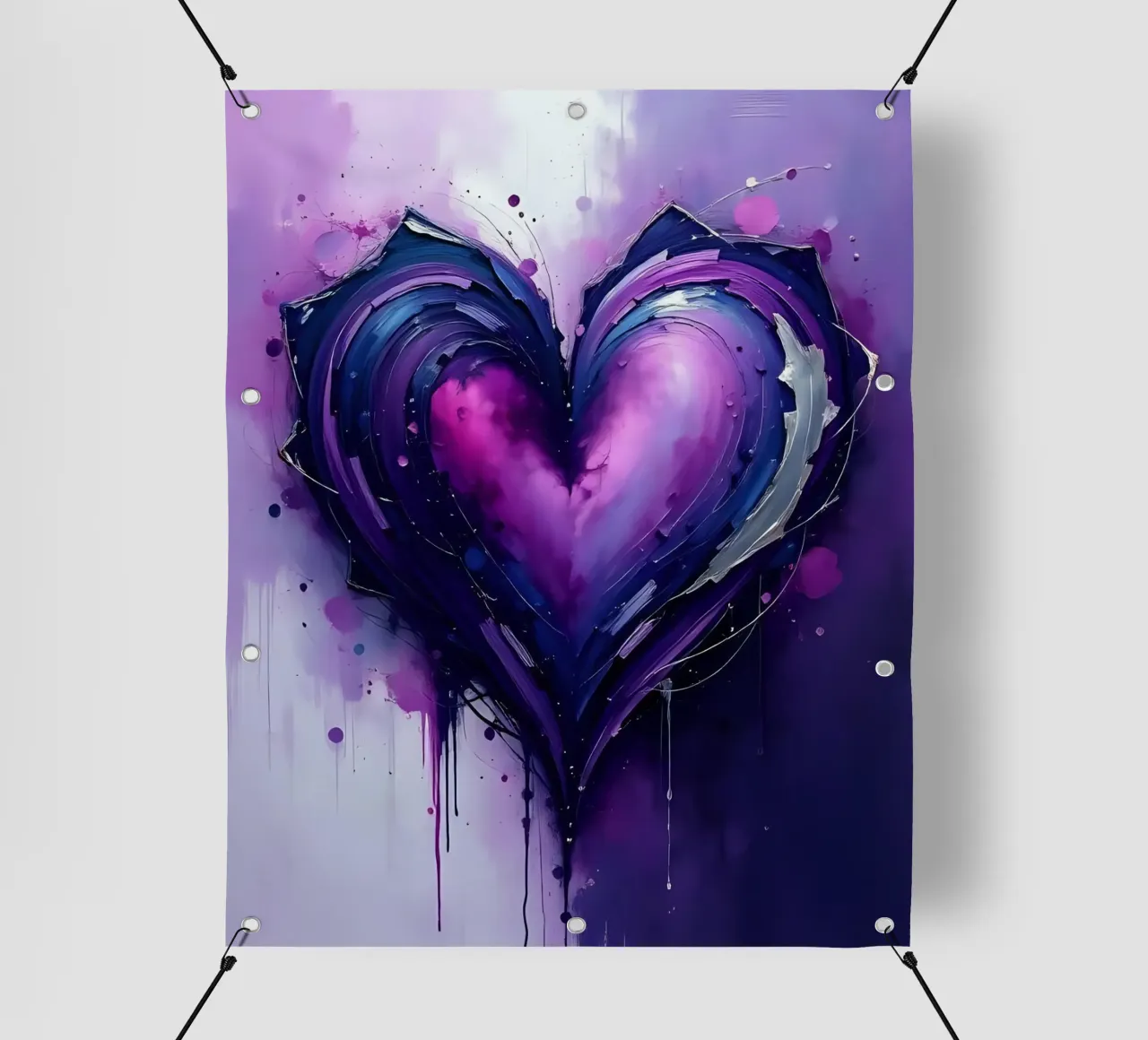 cuore_viola_argento_1 telo in pvc da Pink- und LoveArt by LK